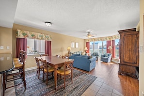 Plenty of seating to enjoy a home cooked meal.