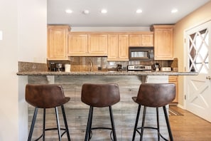 Kitchen with bar seating