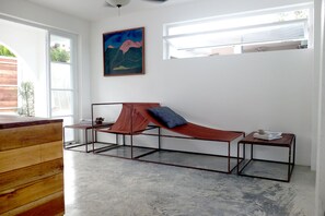 Custom made lounge chairs , perfect place to relax with  your favorite book. 