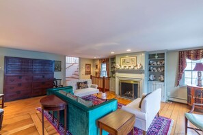 Gather around the gas fireplace - so cozy on a cool night