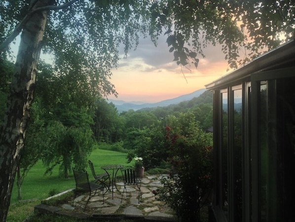 Summer Sunset: View down the valley from side deck - photo taken by guest