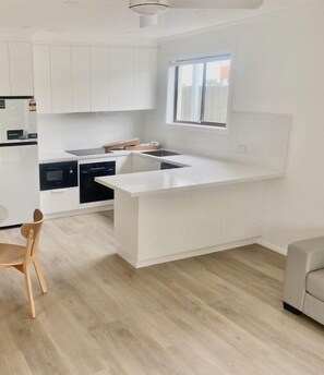 Brand new kitchen, floors, dining area!