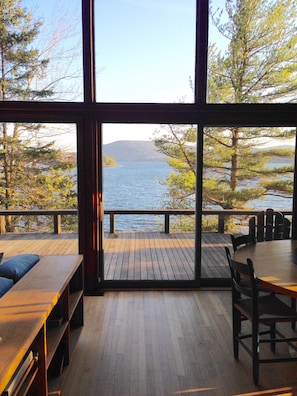 view from kitchen, dining and living room areas