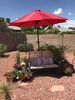 The large umbrella can be moved to any location to provide shade.