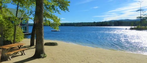 Nawandyn Estate's long sandy beach and boathouse