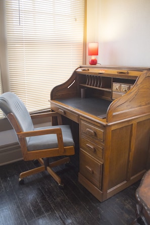 Comfortable workspace in the bedroom.