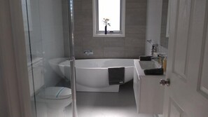 A modern bathroom.