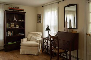 Living room, reading nook and desk