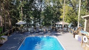 Lunch or lounging on the pool deck overlooking the lake.