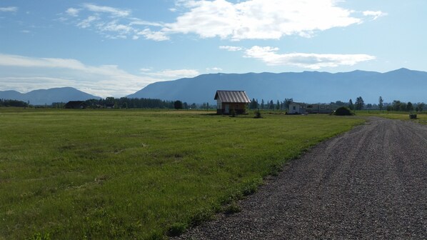 Looking east at the Tiny house, before the siding was completed.   
