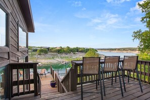 View from the deck off of the top level, through the sliding doors off kitchen