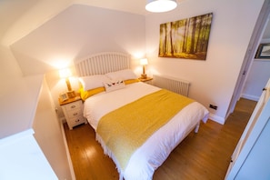 Double Room with locally handmade driftwood lamps.