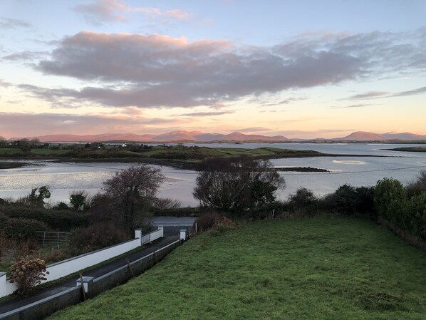 Beautiful evening view from the front terrace. 