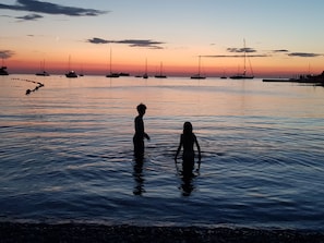 A dip in the warm Adriatic beneath another Rovinj sunset.