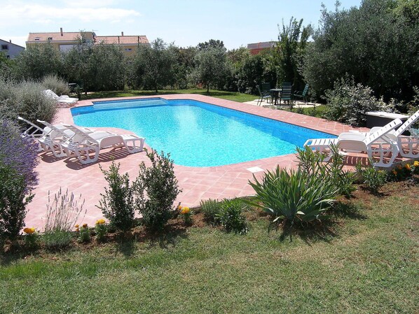 Piscine, Propriété, L'Eau, Immobilier, Vacances, Herbe, Arbre, Maison, Loisir, Arrière-Cour
