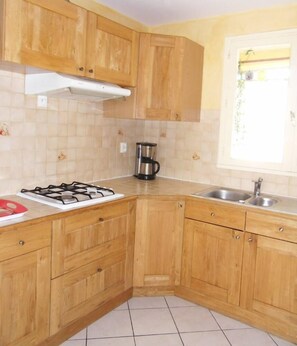 Kitchen with storage spaces