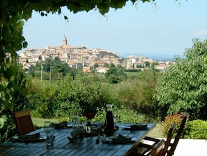 The view of the village of Sablet from the terrace