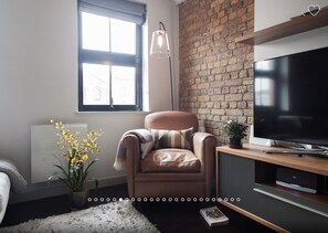 Great chair & cool floor lamp for reading...