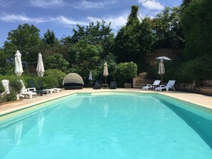 The pool area