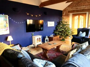 Christmas at Valentine Cottage. We always provide a real tree!