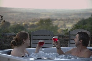 Farm house hot tub with a great view