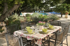 Breakfast looking towards pool