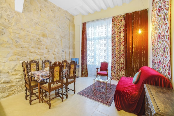 The living and dining areas. 