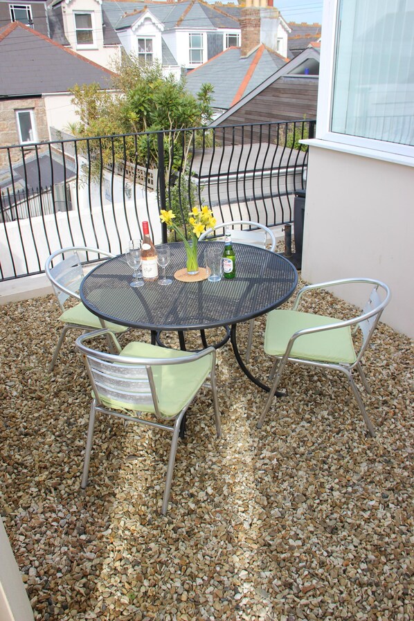 Outside sunny terrace