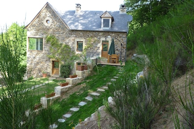 Quartiere der Wildnis volles Haus traditionelles Haus Aveyronnaise in Stein 