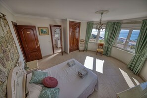 Upstairs bedroom  with sea views 