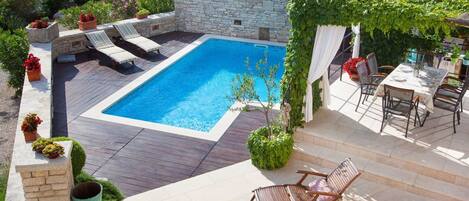 Swimming Pool, Property, Backyard, Patio, Building, Landscaping, Yard, Real Estate, House, Courtyard