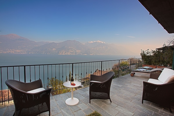 Relax on the terrace at "Casa Paradiso In Menaggio" with this 180 degree view