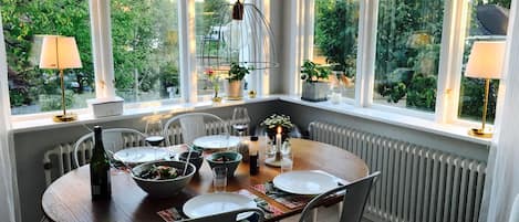 Dinner table upper floor. View to south west. 