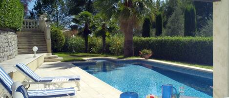 Terrace overlooking the pool