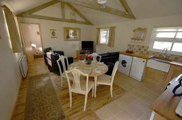 Open plan living/dining area.