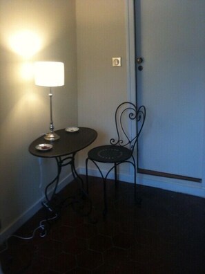 Writing table and chair for those postcards