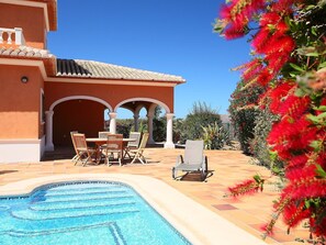 Propriété, Bâtiment, Maison, Piscine, Immobilier, Hacienda, Villa, Vacances, Bleu Azur, Biens
