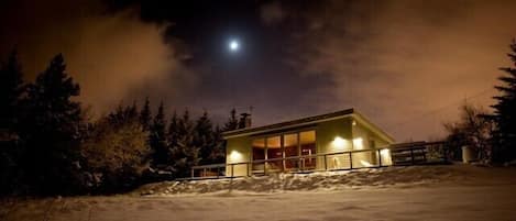 Winter evening at our special cottage.