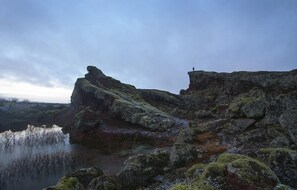 Right by our cottage, can you see one of our guests on the cliff?