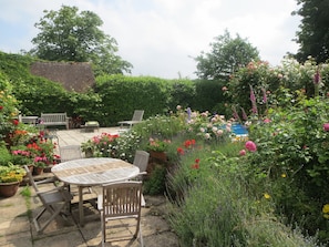 Patio area and swimming pool