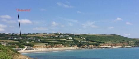 Perranuthoe Beach and "Seawards" from Greeb 
Point 