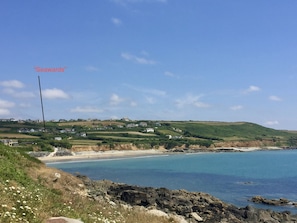 Perranuthoe Beach and "Seawards" from Greeb 
Point 