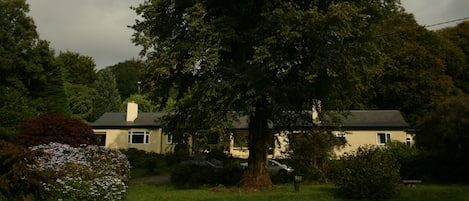 The front of the house - looking North with the woods and mountain behind 