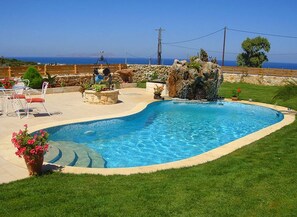 Pool area with beautiful sea view