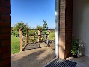 Looking out onto the decking from the sitting room.