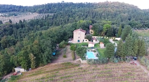 La Tinaia is immersed in nature, surrounded by vineyards, olive groves and wood
