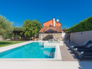 Water, Sky, Plant, Property, Building, Blue, Swimming Pool, Azure, Shade, Outdoor Furniture