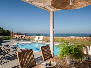 Great sea views from the pool terrace.