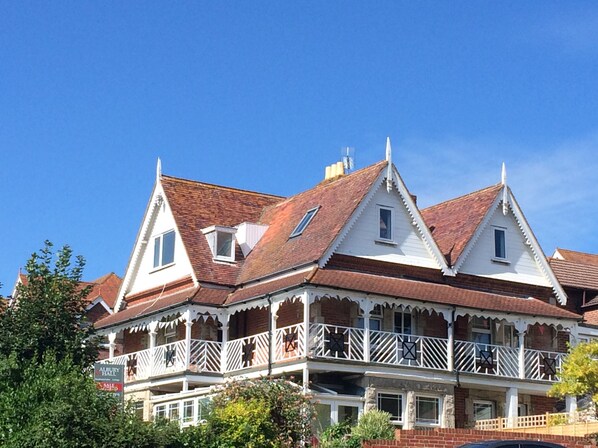 Apartment 4 can be seen clearly here with its own large wrap around balcony.