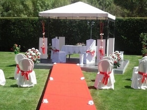 Outdoor banquet area